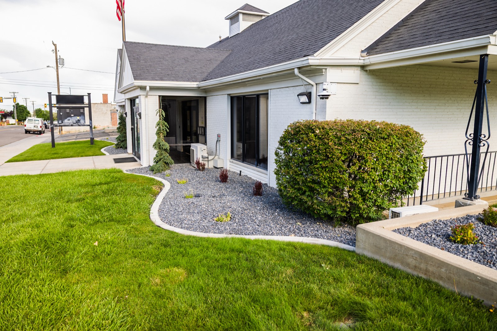 Finished residential front-yard landscape